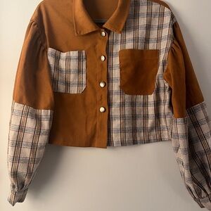 Plaid and Brown Women's Jacket